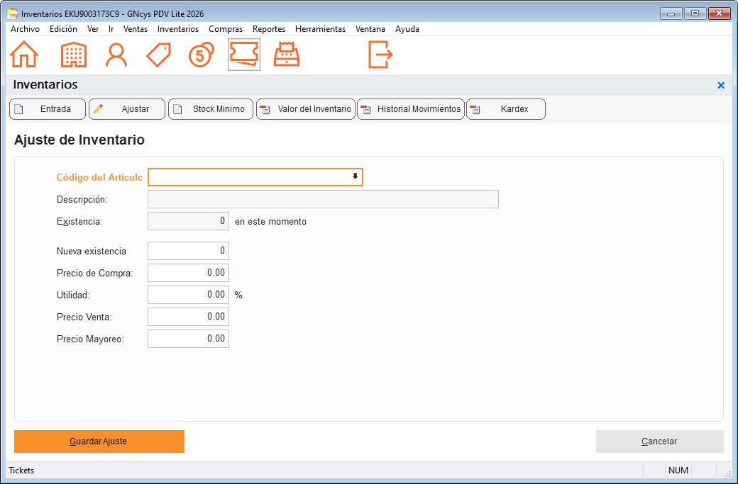 Ajuste de inventario